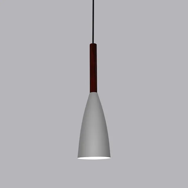 Деревянный подвесной светильник в скандинавском стиле для столовой, современный красочный подвесной светильник для ресторана, бара, кофейной спальни, E27 - Цвет корпуса: brown color gray
