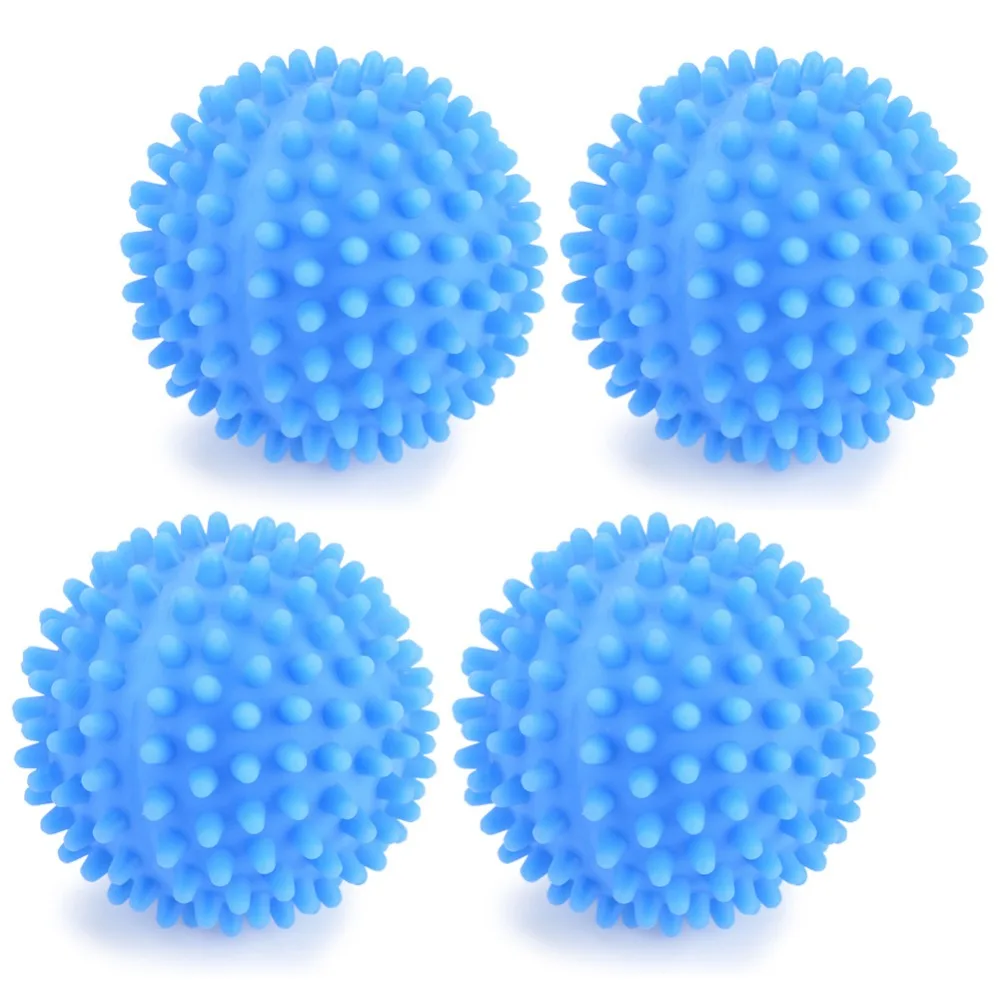 

4pcs/Set Blue PVC Reusable Dryer Balls Laundry Ball Washing Drying Fabric Softener Ball for Home Clothes Cleaning Tools