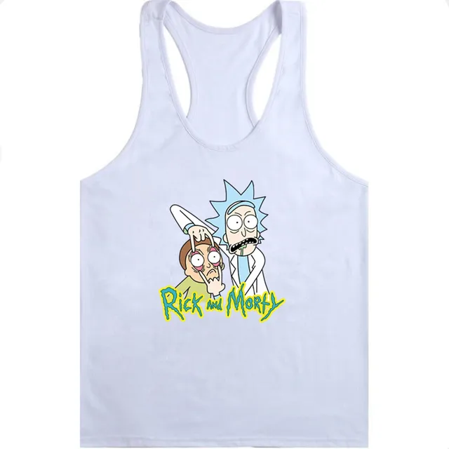 Free Rick funny printed Men tank tops bodybuilding fitness Vest hipster funny Rick and Morty casual singlets