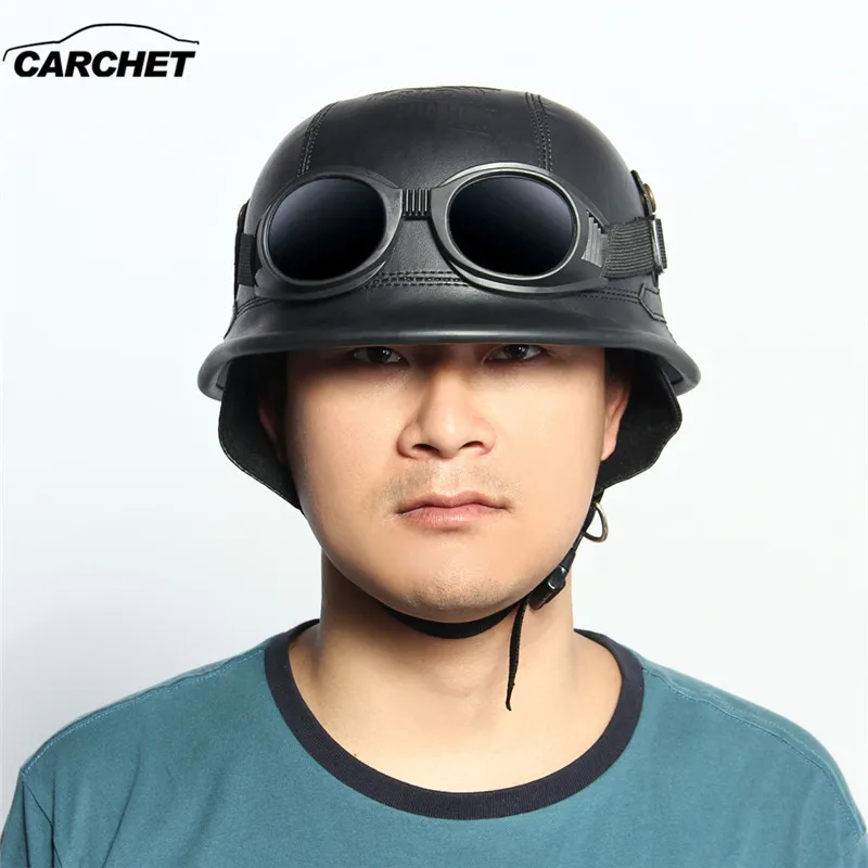 CARCHET 56 60 см унисекс Винтаж мотоциклетные шлемы Ретро половины оболочки шлем