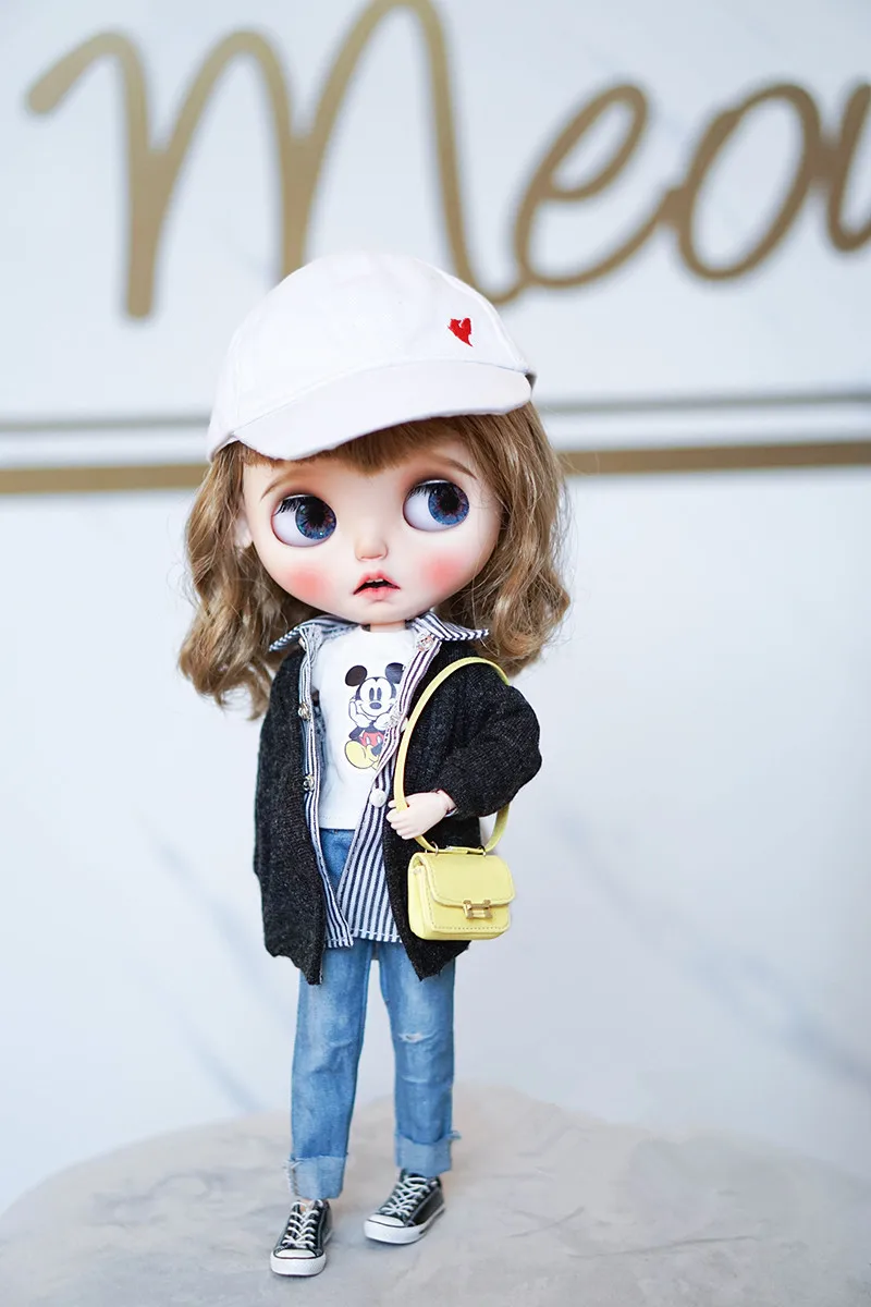 Blyth OB24 кукольные брюки модные джинсы с манжетами доступны для Azone Licca Blyth кукольная одежда кукольные брюки кукольные аксессуары