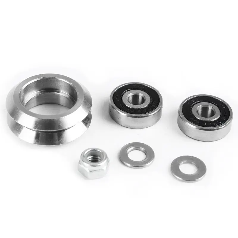 

1Set High Precision Silver Stainless Steel CNC Metal Dual V Wheel Kit for V-slot Linear Rail System for 3D Printer Accessories