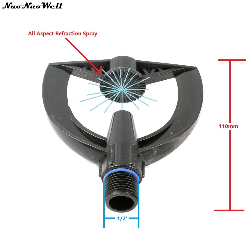 

5PCS/Lot 1/2" Impactor Rain Shower Impingement Nozzle Lawn Sprinkler Nozzle Horizontal Spray