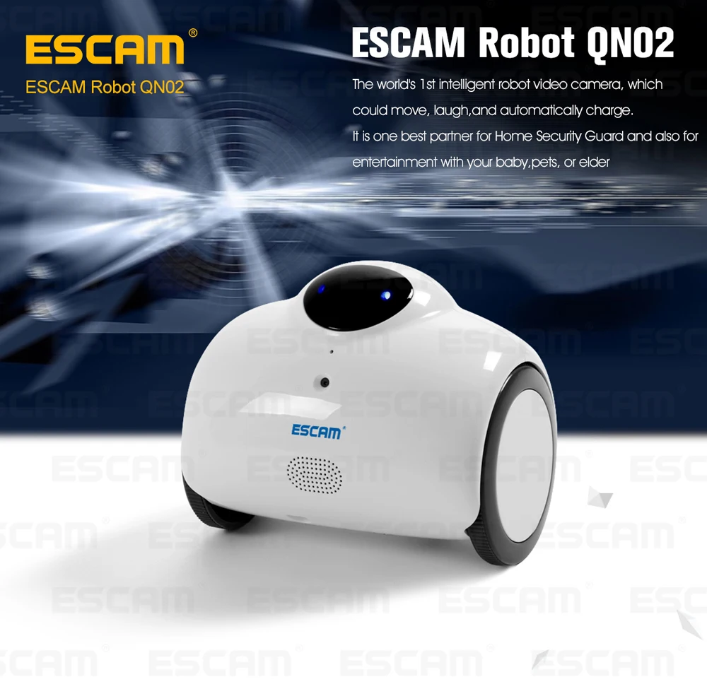 Escam new Robot QN02 Smart WIFI IP Camera HD 720P 1MP Wireless Baby Monitor Touching Interaction