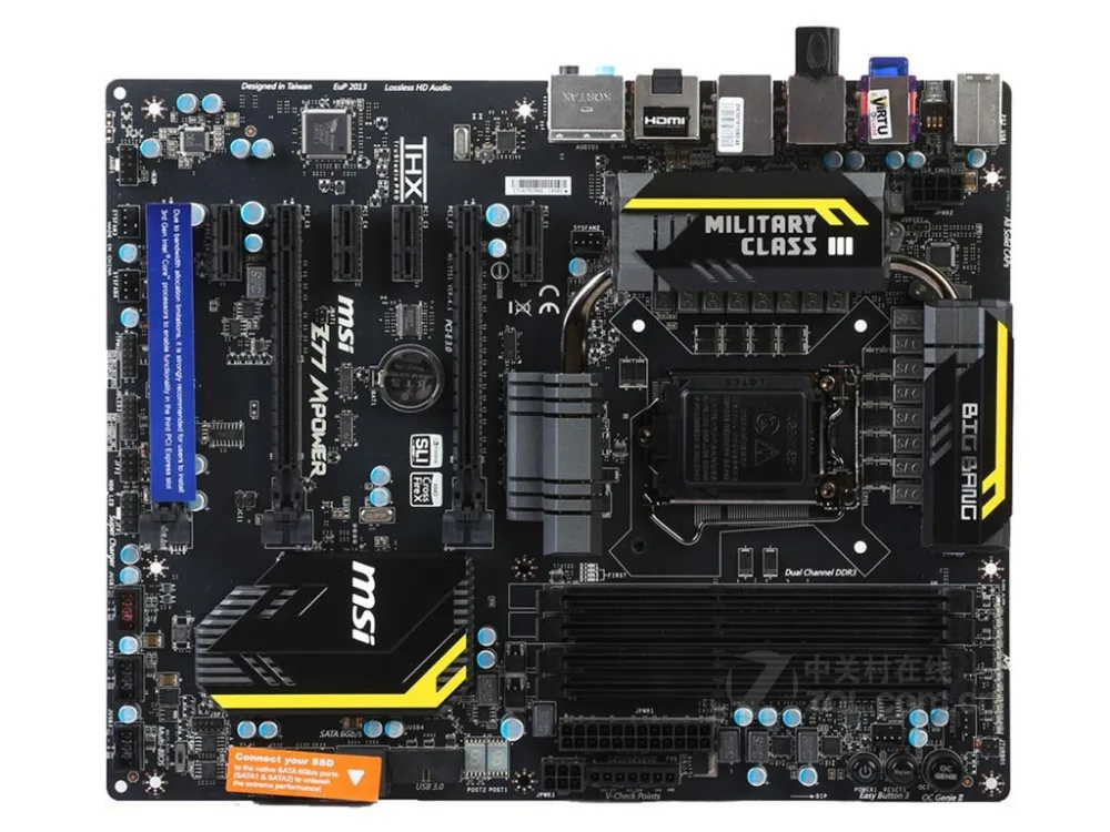 Оригинальный материнская плата MSI Z77 MPower DDR3 LGA 1155 USB2.0 USB3.0 32 г для i3 i5 i7 22nm Процессор Z77 рабочего Материнская плата Бесплатная доставка