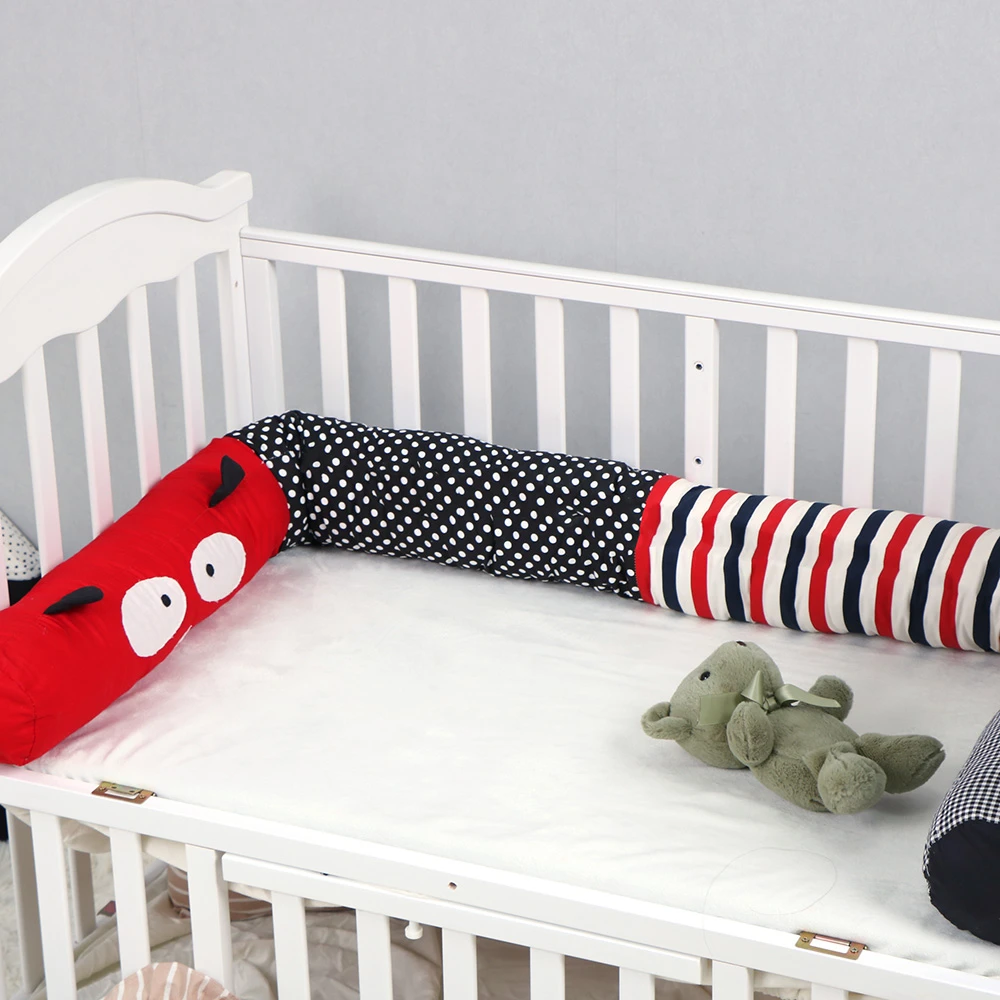 Putonme 2m Newborn Bumper Soft Pillow Baby Bed Bumper red cartoon bug  cotton bumpers Crib stuffed toys Infant Room Decor|Bumpers| - AliExpress