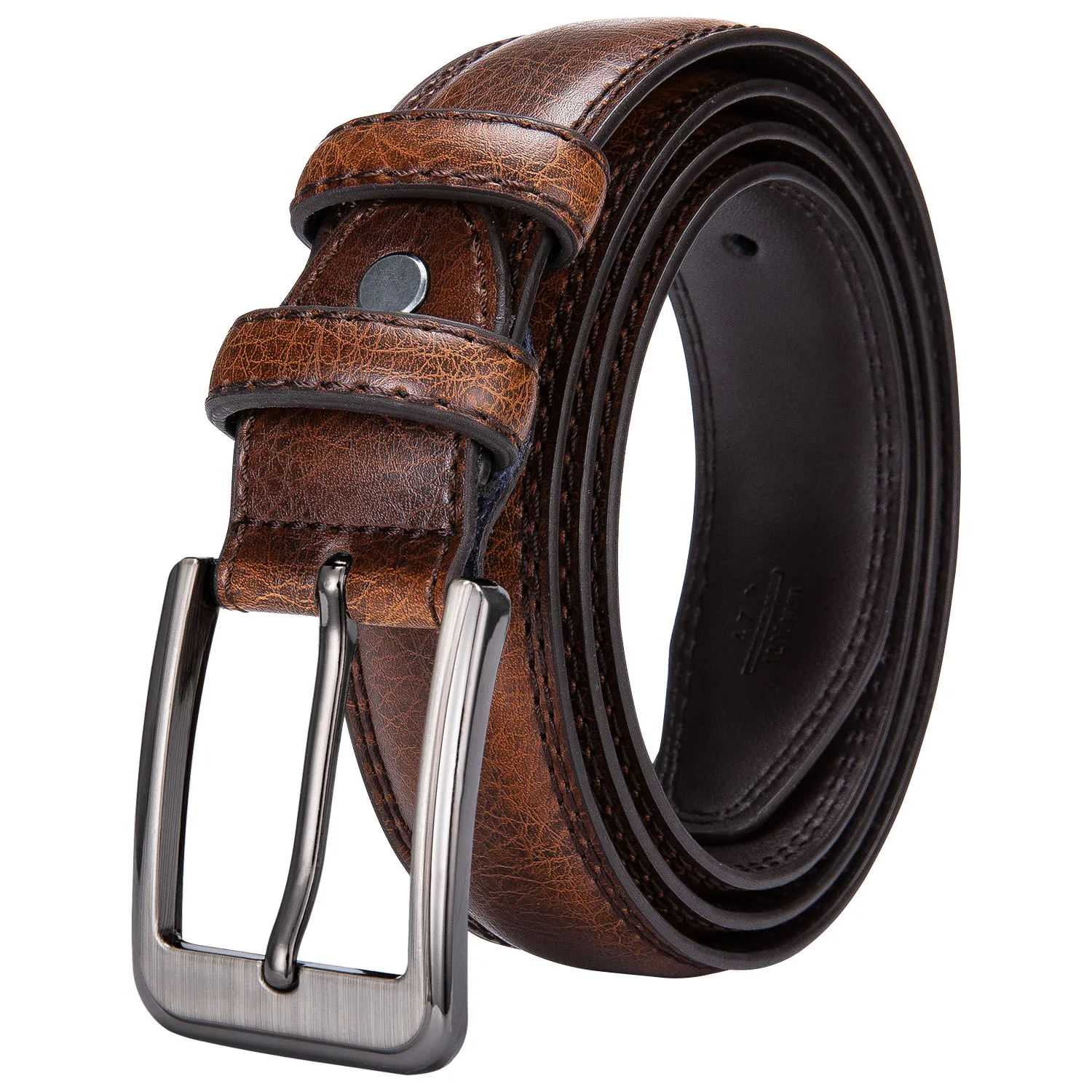 Genuine Leather Belt Alloy Pin Buckle Luxury Belt Barry.Wang Fashion High Quality Brown And Blue Waist Belts For Men SZ-2001