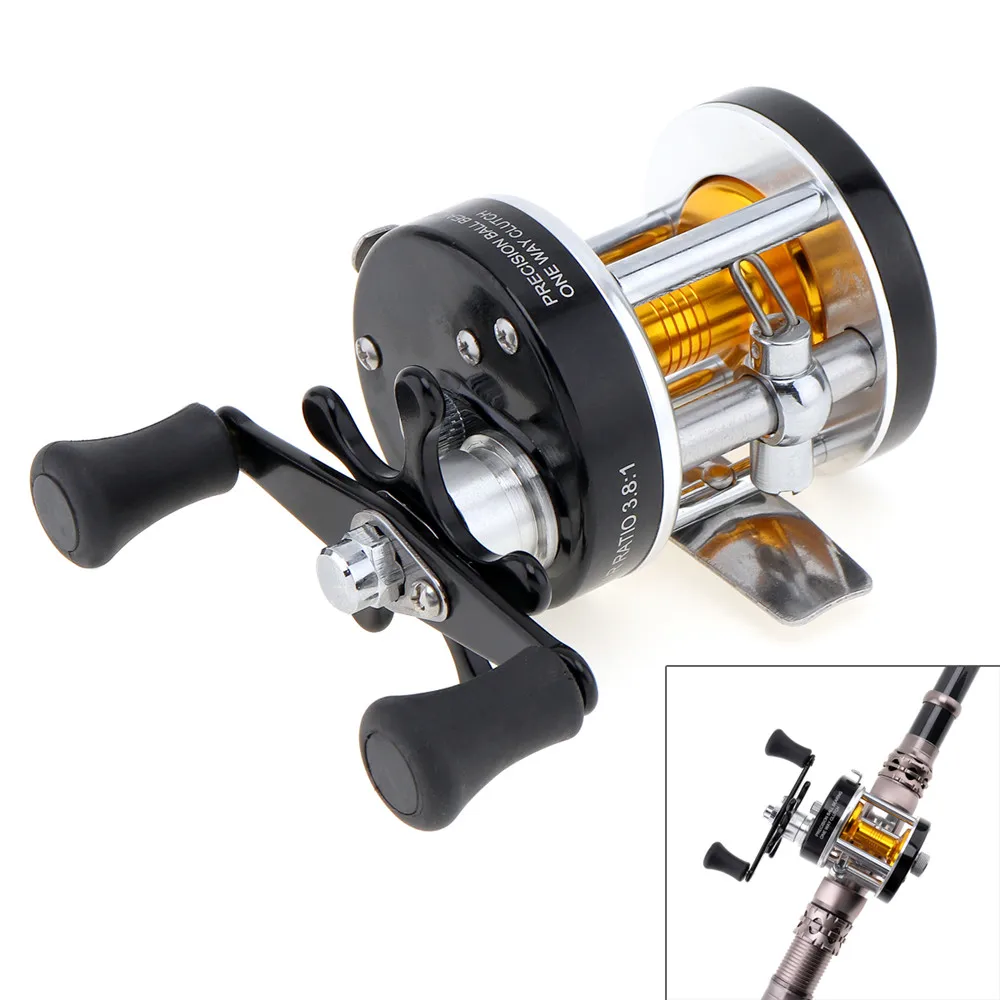 Sales Full Metal Drum Fishing Reel Gear Ratio 3.8:1 Black Right Hand  Trolling Wheel Casting Sea Fishing Reel