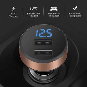

Dual 12v USB Car Charger Adapter Socket Voltage Monitoring Led Digital Display 2 Port Charger Dual Charging For Mobile Phone
