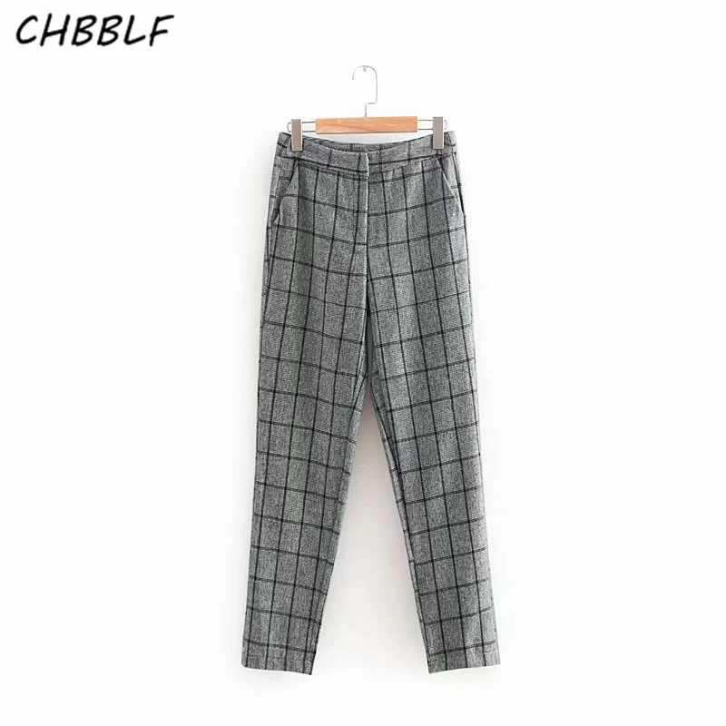 checkered formal pants