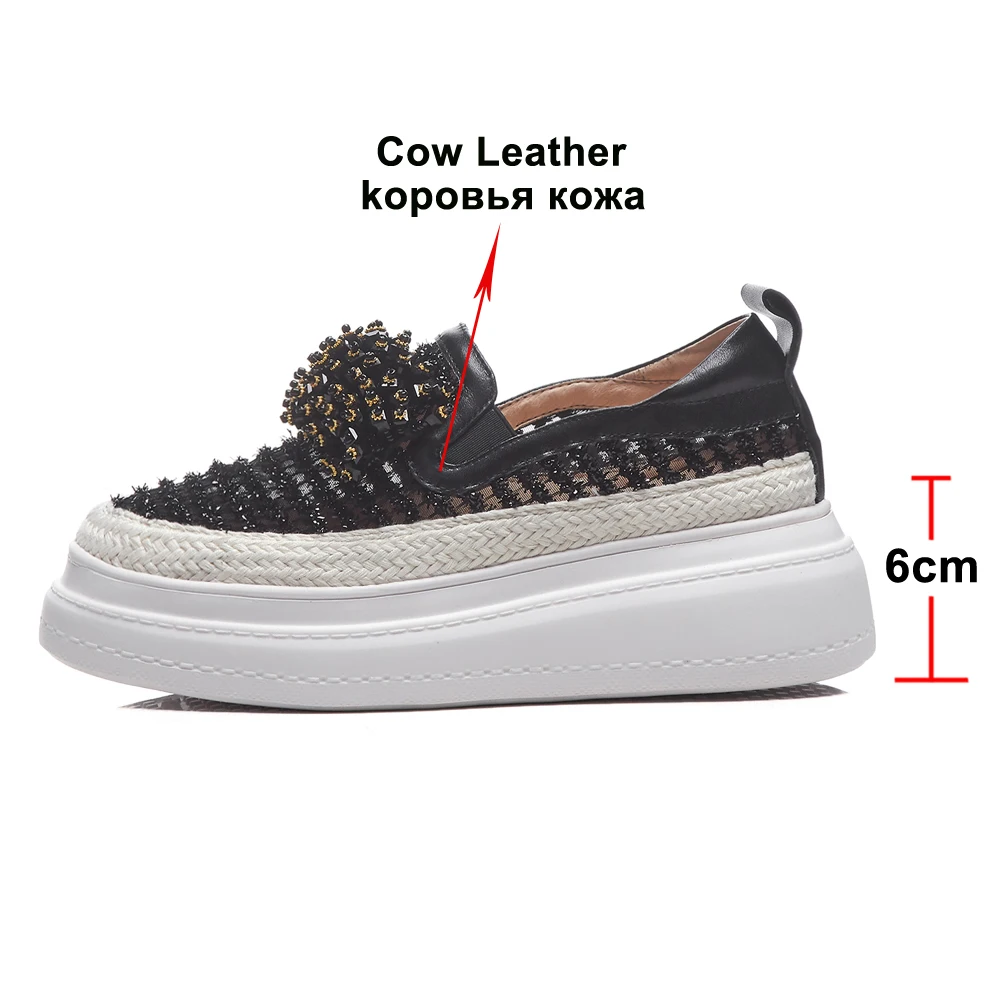 ANNYMOLI/Женская обувь летние туфли на плоской подошве из натуральной кожи с