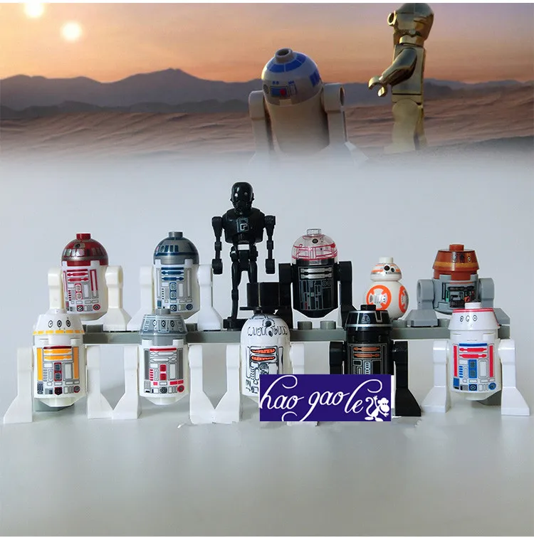 

haogaole 11pcs R2D2 BB8 R2SO SW424 RSF7 RSD8 S RsD8 C110p RSJ2 Classic Building Blocks Children Collection Gift Toys