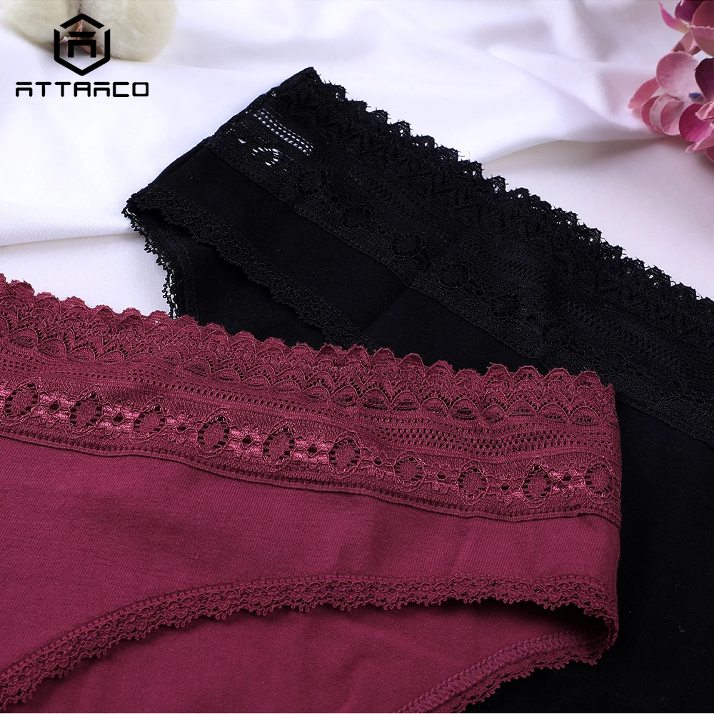 ATTRACO Women's Underwear Panties Briefs Cotton Soft Ladies Solid Packs of 4 Mid Waist Breathable High Quality Hot Sale Stretch