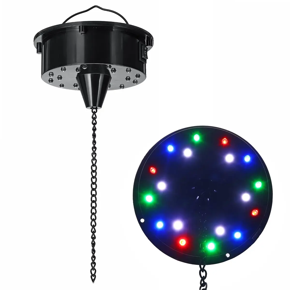 Bola de Discoteca Controle de Som Pendurado para Disco Luzes Vidro Rotativo Espelho Motor Reflexão Bola dj Festa Luz 18 Led 8 de discoteca motor controle de som espelho