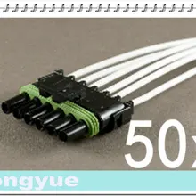 Longyue 50 шт. 6-Way Женский комнектор свинья хвост Погодный пакет провода ремни 25 см провода