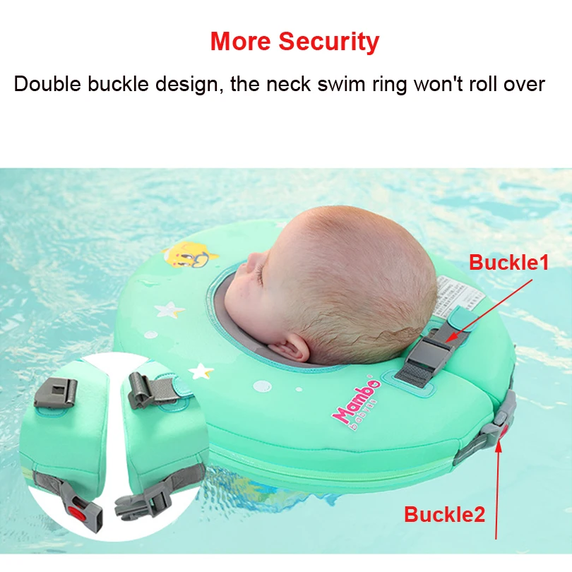 New Safer Baby Neck Swim Ring Circle Non-Inflatable Baby Neck Float for 0-12month Newborn Swim Trainer Swimming Pool Accessories