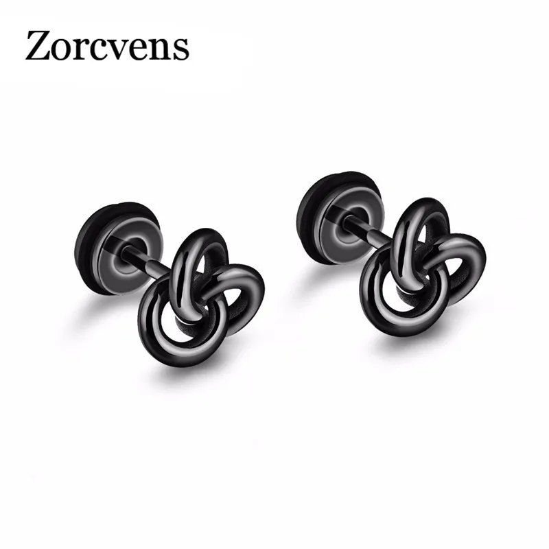 

ZORCVENS Unique Love Knot Design Stud Earrings For Women Men Gold-Color Hight Polished Unisex Jewelry Gift