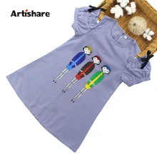 Artishare/платье для девочек летнее платье с открытыми плечами для девочек Повседневное платье в клетку Одежда для девочек-подростков 6, 8, 10, 12, 14 лет