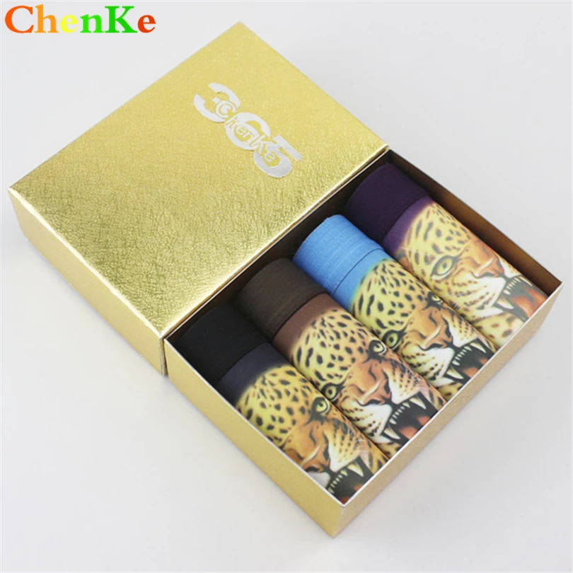 

ChenKe 2017 New Hot Sale Brand Men's Boxer Shorts Men Modal Underwear Tiger Leopard Pattern Men Boxers Plus Size Underpants