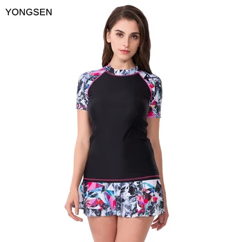 

2019 Newest Women Muslim Swimwear Female Print Swim Suit Girl Burkinis High Quality Bathing Wear Short Sleeve Islamic Swimsuit
