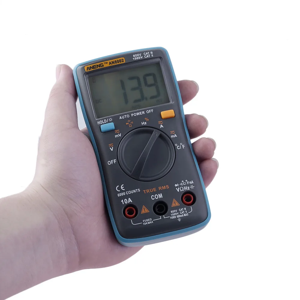 

High Quality ANENG Digital Automatic Multimeter 6000 Counts Backlight AC/DC Ammeter Voltmeter Ohm Portable Meter AN8002 hot