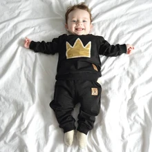 Soft Cotton Baby Boys Clothes Set Autumn Newborn Baby Clothing Long Sleeve Tops+Pants 2 Pcs Infant Sport Suit 3-24 Months