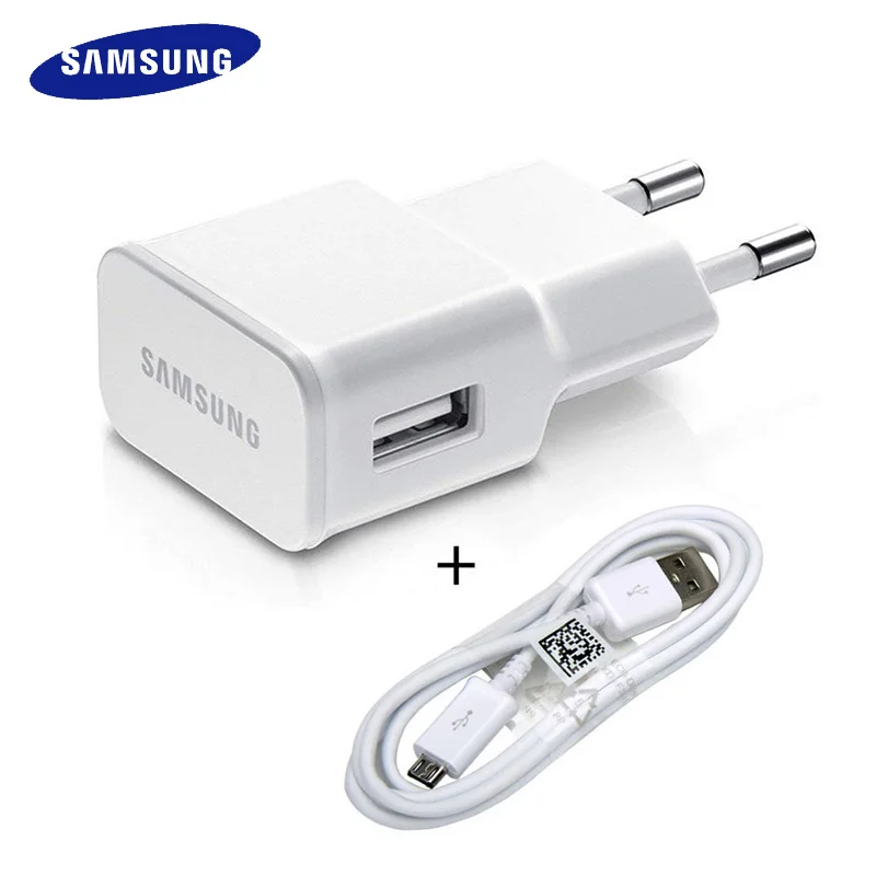 Быстрое зарядное устройство samsung с поддержкой интерфейса type-C/Micro USB модель ЕС для S9 S9+ S8 s8+ note8 Note 9 s7/s7 edge быстрое зарядное устройство - Цвет: Micro USB White