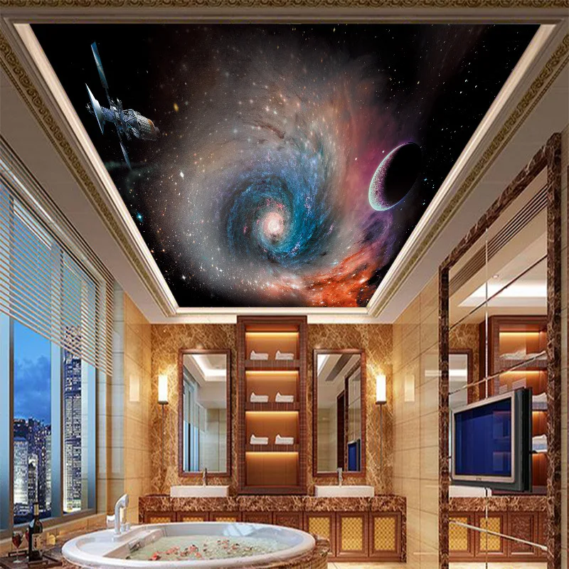 

Custom 3D wallpaper Star Universe gorgeous ceiling wallpaper thick non-woven can be scrubbed wallpaper living room TV Sofa decor