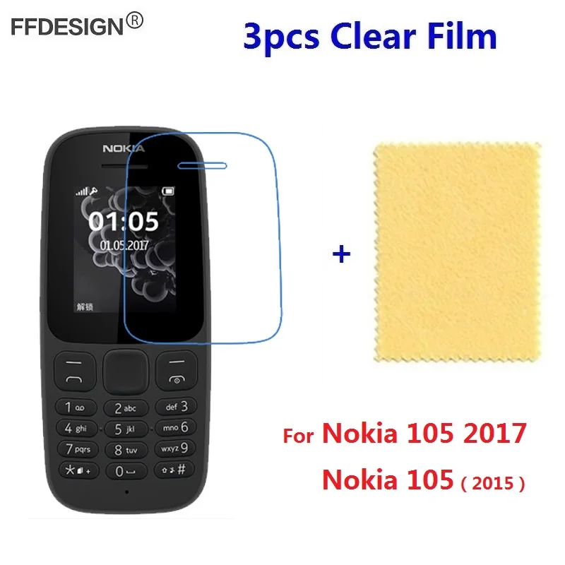 

3pcs For Nokia 105 2017 Clear LCD Screen Protector For Nokia 105 2017 Protective Film Screen Foil Guard Cover Saver Skin