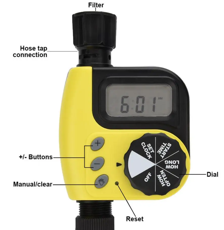 Автоматический Умный Цифровой садовый электронный таймер воды водосберегающая система полива контроллер - Цвет: Цвет: желтый