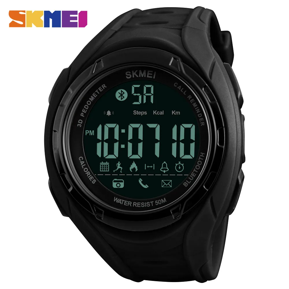 

SKMEI Sports Men Digital Watch Waterproof Pedometer Chrono Calories Watches Remote Camera Bluetooth Wristwatches relogio