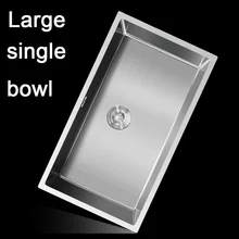 304 нержавеющая сталь ручной одиночный тяжелый бак большая кухонная Одиночная миска бытовой раковины бассейна для зрителей под креплением