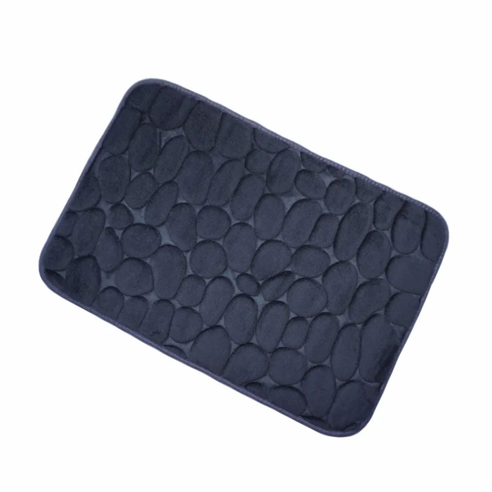 40x60cm Dark gray stone memory bath mat machine washablememory bath