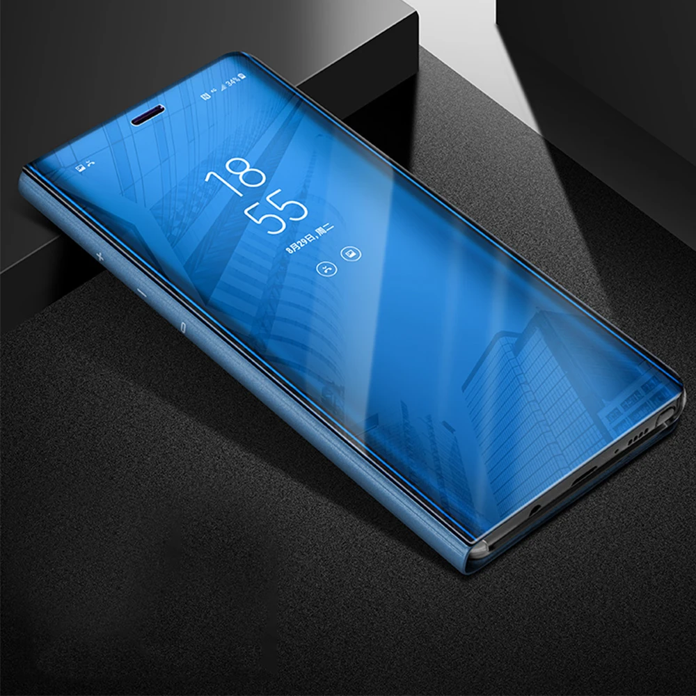 

Luxury View Flip Stand Phone Case for Samsung Galaxy s10 e S9 S8 Plus s10plus S6 S7 Edge S6Edge note 5 8 9 mobile Mirror Cover