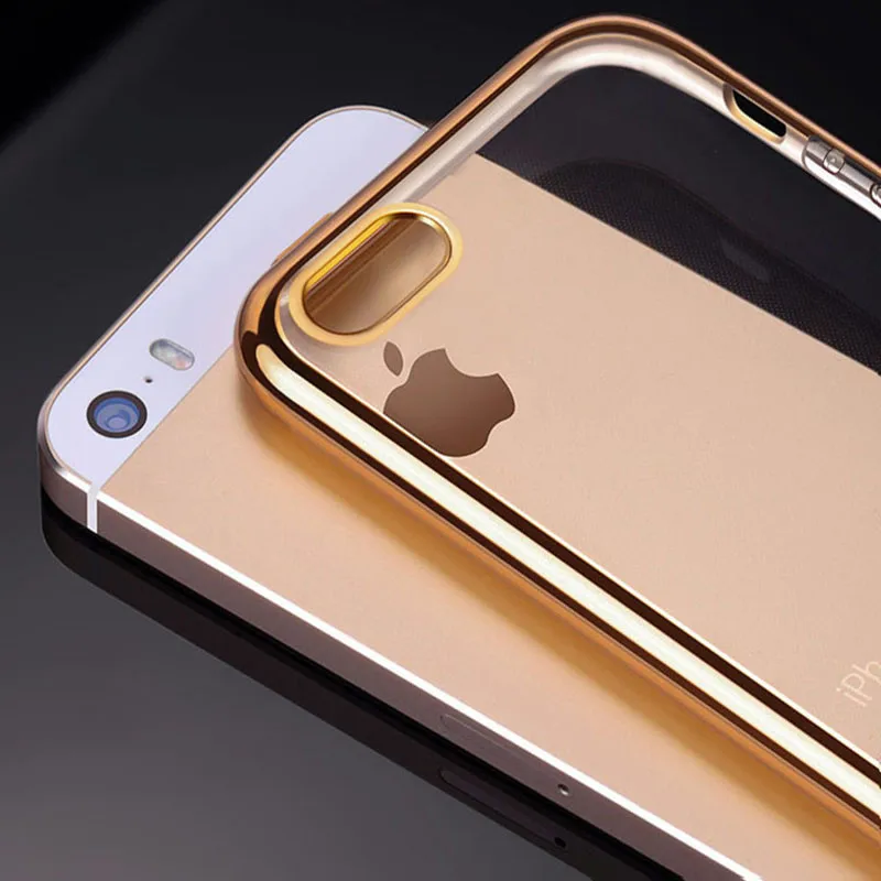 

Luxury Soft Silicon Case for iPhone 7 Case Clear Back Cover Colorful Frame for iPhone 5 5s 6s 7 Plus Cover for iPhone X Coque