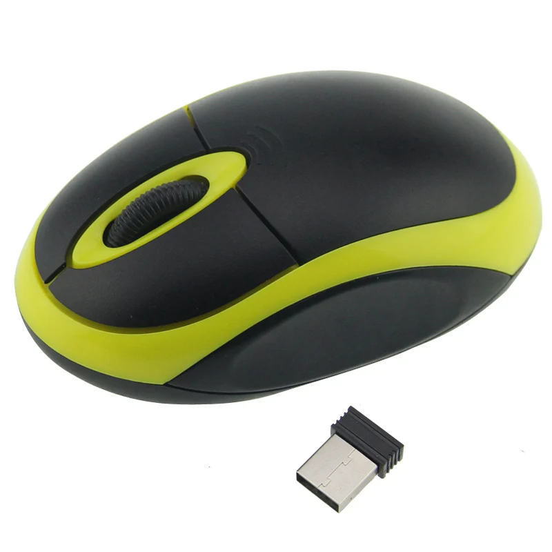 Новая мода 2,4 г беспроводная мышь Мини Беспроводная оптическая мышь для компьютера ноутбука QJY99 - Цвет: Цвет: желтый