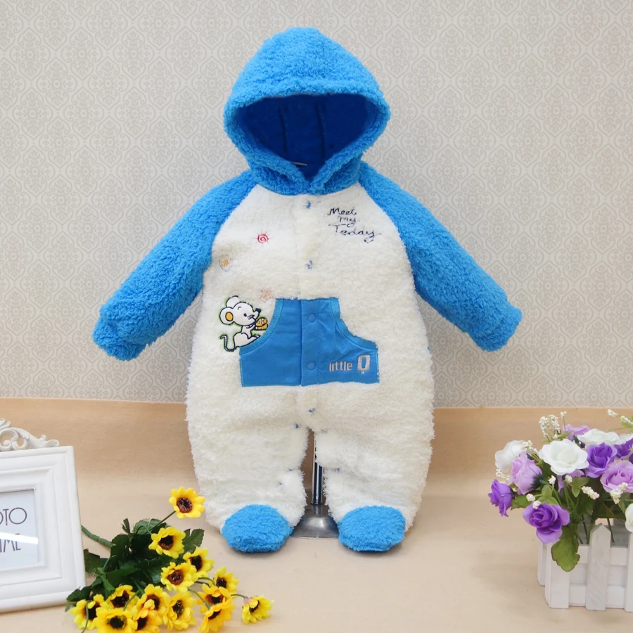 Теплая зимняя одежда для маленьких мальчиков и девочек Little Q с капюшоном сна