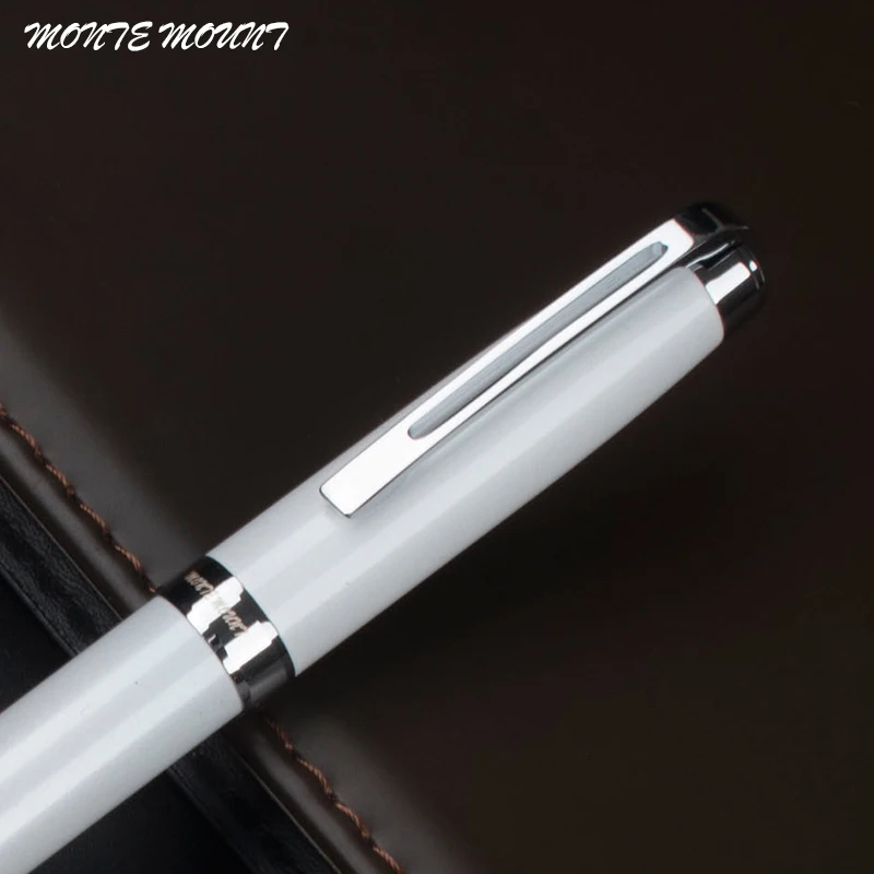 Высококачественная Белая вращающаяся металлическая шариковая ручка Коммерческая Подарочная шариковая ручка канцелярские принадлежности