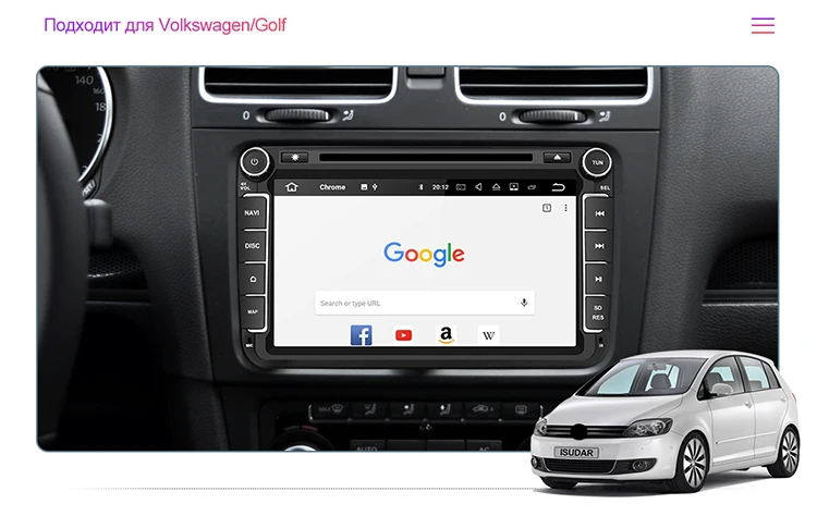 Isudar 2 Din Авто Радио Android 9 для VW/Golf/Tiguan/Skoda/Fabia/Rapid/Seat/Leon автомобильный мультимидийный навигатор Восьмиядерный rom 32 Гб Камера FM