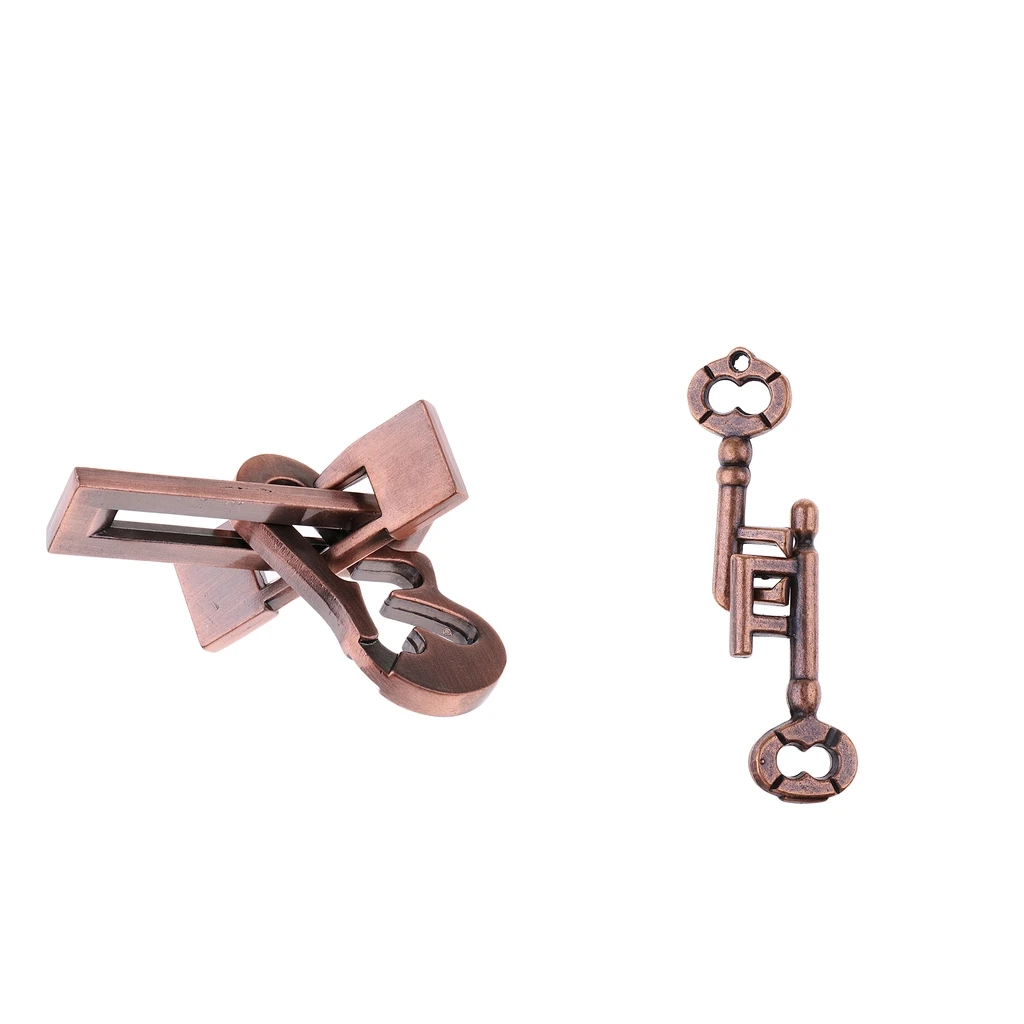 Zinc Alloy Classic Brain Teaser Keys Lock & Plane Puzzle Toy for Kids Adults