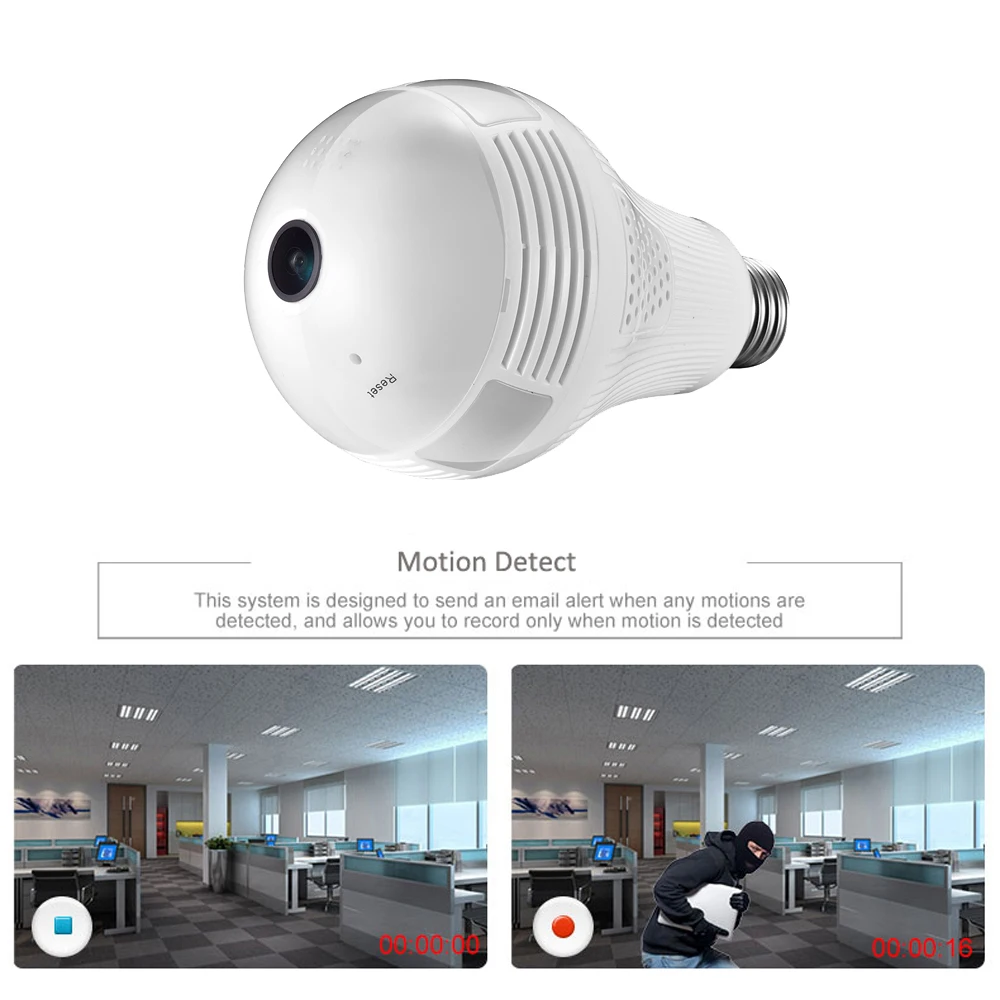 AZISHN 960P 2/3MP Беспроводная панорамная ip камера 360 градусов 3D лампа VR Light FishEye WIFI