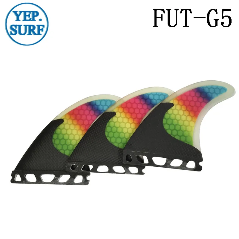 Prancha quilhas de Honeycomb углеродное волокно FCS/Future плавники из стекловолокна G5 плавники три набора плавники для серфинга радужные плавники