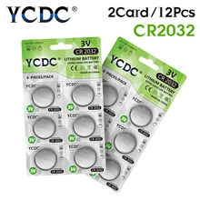 2 карты = 12 шт. CR2032 литиевая батарея 3 в CR 2032 кнопочные батареи 5004LC KL2032 монетница для игрушек, дистанционные часы