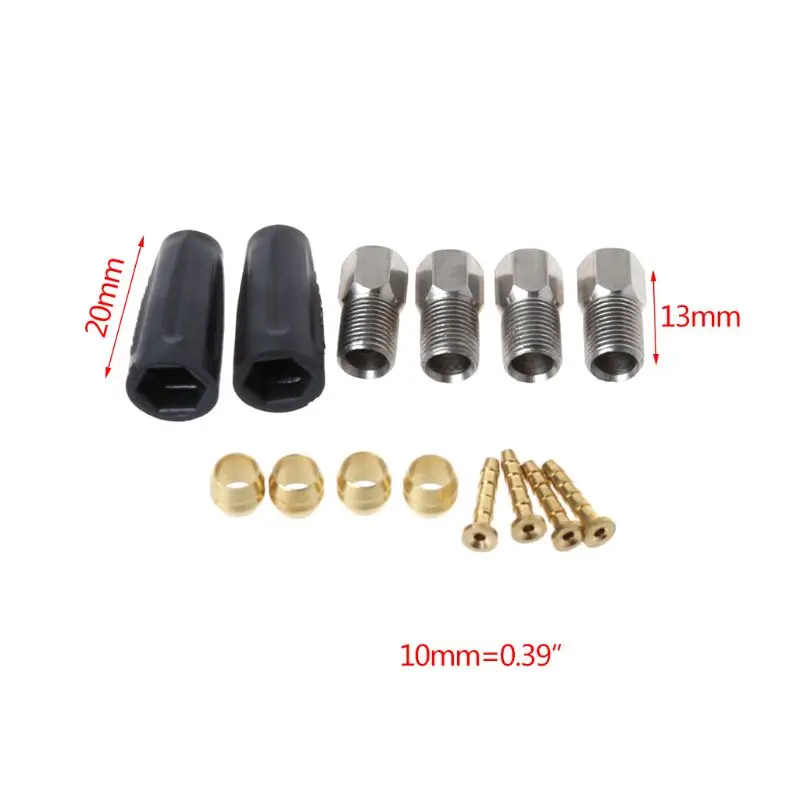 

1 Set Bicycle Oiling Kit Oil Needle Bleed Olive Hose Connector Insert MTB Bike Cycling Repair Tools Sleeve Alloy Bolt Screw