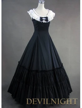 

Sweet Princess White and Black Sleeveless Gothic Victorian Dress