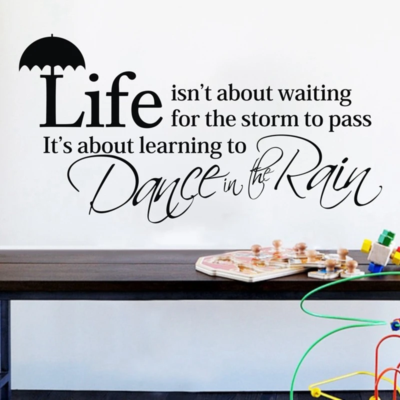 Detti D'Ispirazione Caldi Ebay-La Vita È In Attesa Della Tempesta Per Passare Le Citazioni Della Parete In Vinile Adesivi Per Decalcomanie Spedizione 