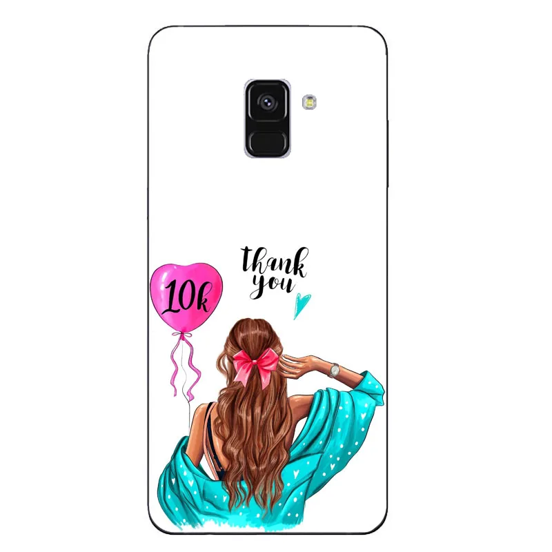 Чехол для телефона с черными и коричневыми волосами для мамы и дочки, мягкий силиконовый чехол для samsung Galaxy A3, J3, A5, A7, J5, J7, EU
