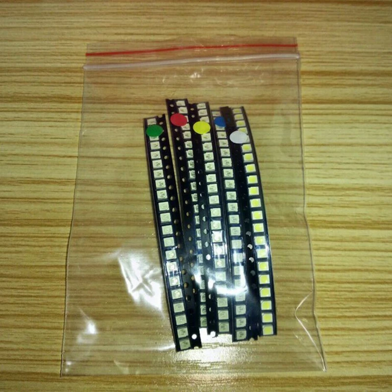 100 шт./лот 0603 0805 1206 1210 SMD светодиодный светильник в упаковке красный белый зеленый