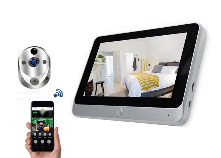

XINSILU New Arrival 7 Inch WIFI Digital Wireless Peephole Viewer 2.4Ghz Wifi Doorbell Recording function 2-way Audio intercom