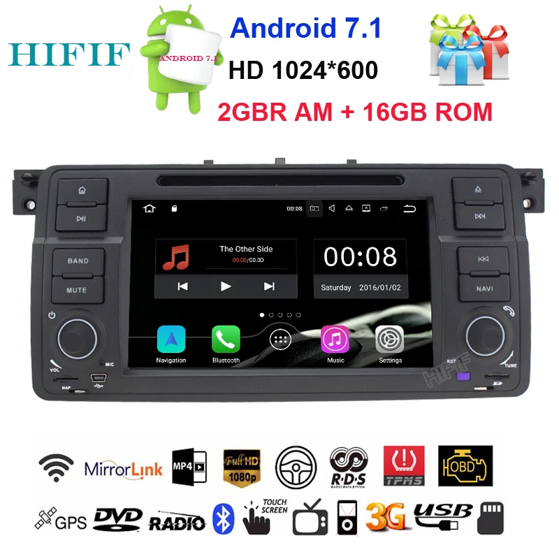 Excellent HIFIF Android 7.1 7 Inch Car DVD Player Multimedia For BMW/E46/M3/MG/ZT/3 Series Rover 75 Wifi GPS Navigation FM Radio Free Map 0 Excellent HIFIF Android 7.1 7 Inch Car DVD Player Multimedia For BMW/E46/M3/MG/ZT/3 Series Rover 75 Wifi GPS Navigation FM Radio Free Map 0